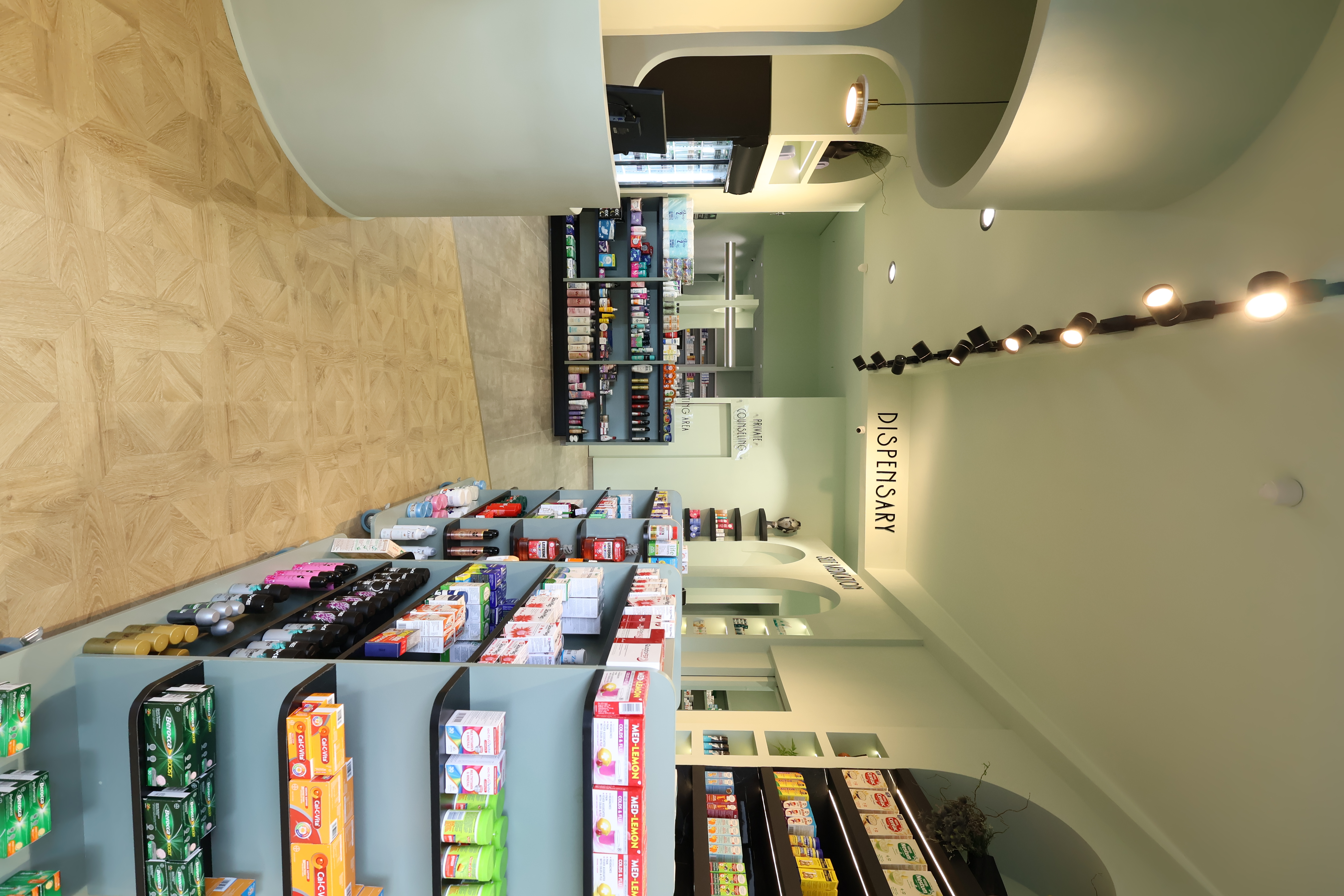 Pharmacy shelves